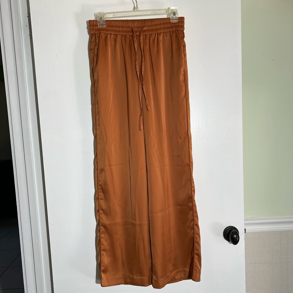 Elie Tahari Wide Leg Pants in Rust Brown - Picture 2 of 10